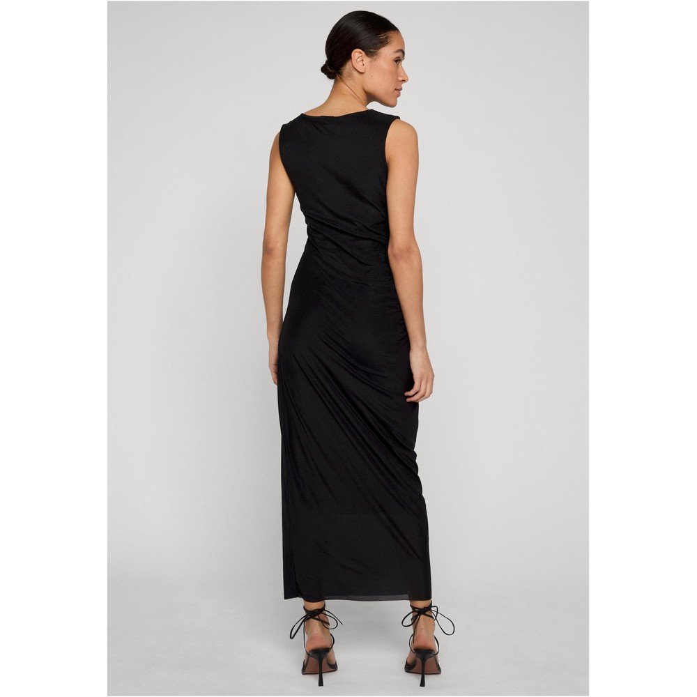 Urban Classics - Ruffled Mesh Lange jurk - Zwart